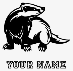 Honey Badger Clipart Baby - Badger Clipart Black And White, HD Png Download, Transparent PNG
