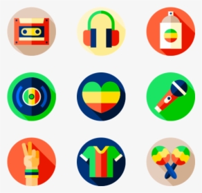 Reggae - Flat Icons Gallery, HD Png Download, Transparent PNG