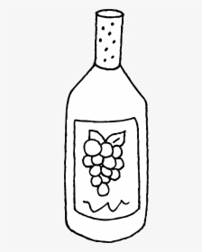 Wine Bottle Bottle Of Wine Line Art Free Clip Clipart - Bottle Of Wine Clipart Black And White, HD Png Download, Transparent PNG
