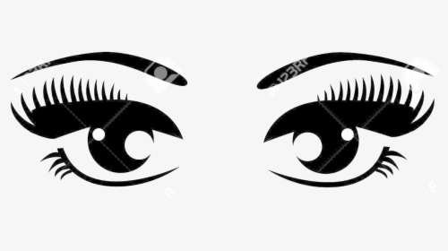 Transparent Scary Eyes Png - Clip Art Eyes With Lashes, Png Download, Transparent PNG