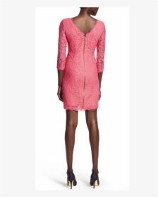 Adrianna Papell Long Sleeve Lace Sheath Dress In Pink - Cocktail Dress, HD Png Download, Transparent PNG