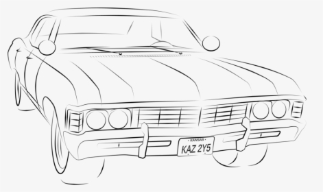 Impala Drawing Supernatural - High Resolution Line Art Drawing, HD Png Download, Transparent PNG