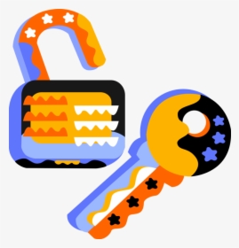Vector Illustration Of Security Key And Padlock Lock, HD Png Download, Transparent PNG