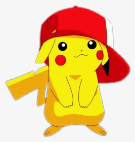 #pikachu #pokemon #kawaii - Pikachu In Ash Cap, HD Png Download, Transparent PNG