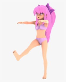 3d Barefoot Bow Bra Empty Eyes Expressionless Female - Cartoon, HD Png Download, Transparent PNG