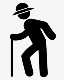 Clip Art Old Man Walking With Cane - Old People Walking Icon, HD Png Download, Transparent PNG
