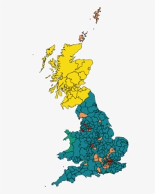 Map Of Great Britain Showing The Leading Parties For - European Election Results Map, HD Png Download, Transparent PNG