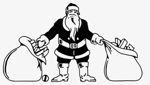Santa And Mrs Claus Png Black And White - Christmas Clipart Black And White Clips Christmas, Transparent Png, Transparent PNG
