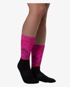 Drippy Hippie Pink Swirl Socks By Ventcri - Hockey Sock, HD Png Download, Transparent PNG