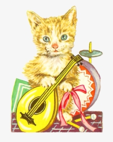 Antique Images Free Animal Graphic Antique Cat Clip - Victorian Cat With Transparent Background, HD Png Download, Transparent PNG