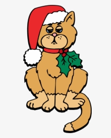 Christmas Cat Clip Art, HD Png Download, Transparent PNG
