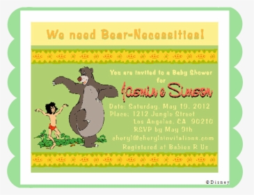 Jungle Book Baby Shower Invitations, HD Png Download, Transparent PNG