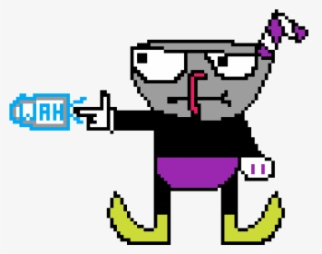 Waluigi, In The Style Of Cuphead - Waluigi Pixel Art, HD Png Download, Transparent PNG