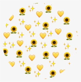 #circle #background #sunflower #emojis #yellow ~design - Heart Emoji Background Picsart, HD Png Download, Transparent PNG