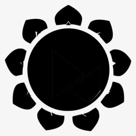 Sunflower - Asian Flower Icon Black And White, HD Png Download, Transparent PNG