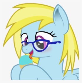 Blue-vector, Female, Food, Glasses, Ice Cream, Licking, - Cartoon, HD Png Download, Transparent PNG