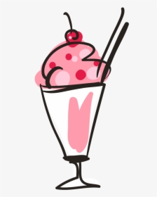 Ice Cream Cone Sundae Vector Material - Milkshake Vector Png Cartoon, Transparent Png, Transparent PNG