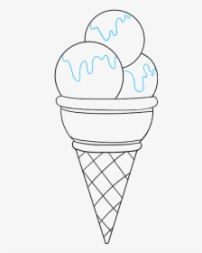 How To Draw Ice Cream - Ice Cream Cone, HD Png Download, Transparent PNG