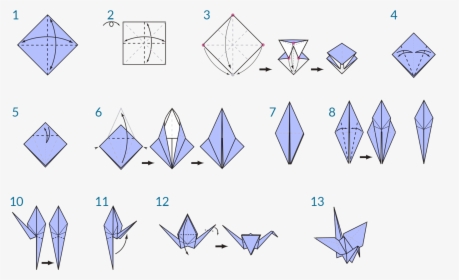 Clip Art Instructions Crafts Pinterest - Fold Origami Crane, HD Png Download, Transparent PNG