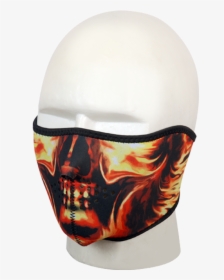 Fm2-fs Half Face Mask As A Flaming Skull Reversible - Skull, HD Png Download, Transparent PNG