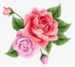 Red Cliparts Transparent Pink Decoration - Roses Decoration Transparent, HD Png Download, Transparent PNG