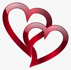 Red Heart Png Double, Transparent Png, Transparent PNG