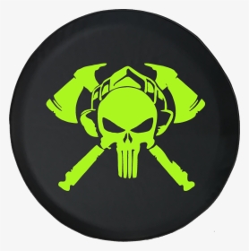 Fire Department Punisher Skull Shield Helmet With Crossed - Firefighter Decal, HD Png Download, Transparent PNG