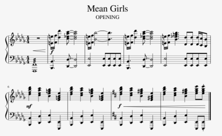 Mean Girls Musical Opening - Meet The Plastics Piano Sheet Music, HD Png Download, Transparent PNG