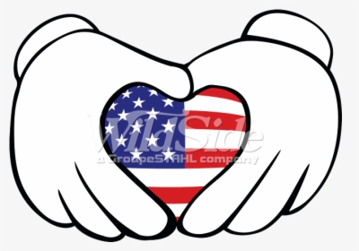 American Flag Cartoon - Us Flag Heart Cartoon, HD Png Download, Transparent PNG