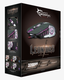 White Shark Mouse Gm 1801 Leonidas Black / 3200 Dpi - White Shark Gaming Mouse Box, HD Png Download, Transparent PNG