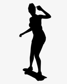 Girl On Skateboard Silhouette, HD Png Download, Transparent PNG
