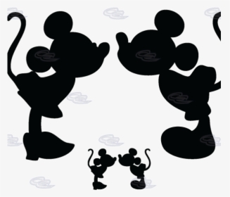 Mickey And Minnie Silhouette Kissing Download - Mickey And Minnie Kissing, HD Png Download, Transparent PNG