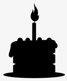 Black Birthday Cake Silhouette, HD Png Download, Transparent PNG