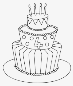 Cake Drawing - Birthday Cake Drawing, HD Png Download, Transparent PNG