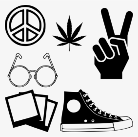Hippie, Cannabis, Peace Sign, John Lennon Glasses - Shoes Vector, HD Png Download, Transparent PNG