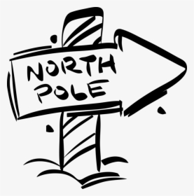 Vector Illustration Of North Pole Sign At Christmas - North Pole Sign Clipart Black And White, HD Png Download, Transparent PNG