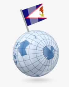 Earth With Flag Pin - Sphere, HD Png Download, Transparent PNG