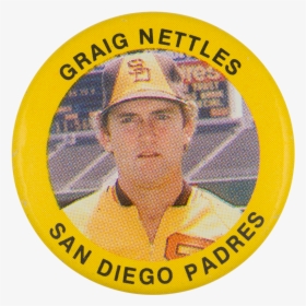 Graig Nettles San Diego Padres Sports Button Museum - Emblem, HD Png Download, Transparent PNG