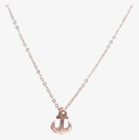Simple Gold Necklace With Anchor Charm, HD Png Download, Transparent PNG