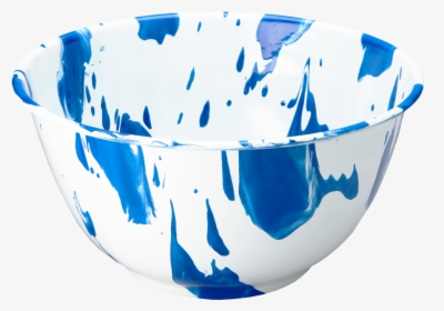 Blue & White Slip Enamelware Salad Bowl - Ceramic, HD Png Download, Transparent PNG