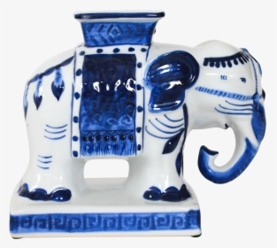 Blue And White Elephant Planter On Chairish - Blue And White Porcelain, HD Png Download, Transparent PNG
