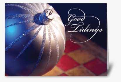 Elegant Silver Christmas Ornament Greeting Card - Christmas Card, HD Png Download, Transparent PNG