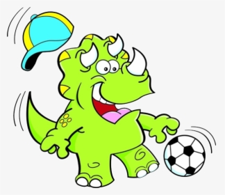 Triceratops Dinosaur Football Clip Art - Dinosaur Soccer, HD Png Download, Transparent PNG