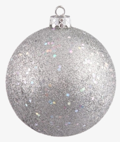 Single Silver Christmas Ball Png Photos - Silver Glitter Christmas Ball, Transparent Png, Transparent PNG