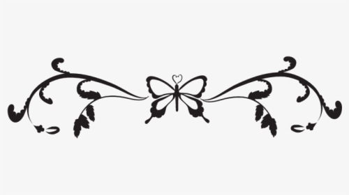 Butterfly Black And White Border, HD Png Download, Transparent PNG