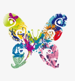 Butterfly - Colorful Transparent Abstract Border, HD Png Download, Transparent PNG