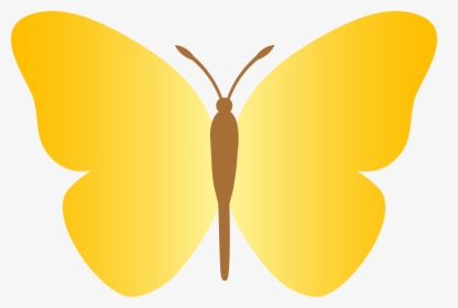 Yellow Cartoon Butterfly Clipart - Yellow Butterfly Cute Cartoon, HD Png Download, Transparent PNG