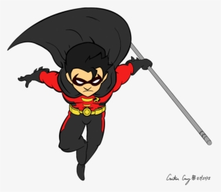 Robin Drawing Tim Drake - Cartoon, HD Png Download, Transparent PNG