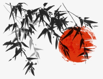 Ink Wash Painting Japanese Painting Bamboo - Japanese Ink Painting Japanese Background, HD Png Download, Transparent PNG
