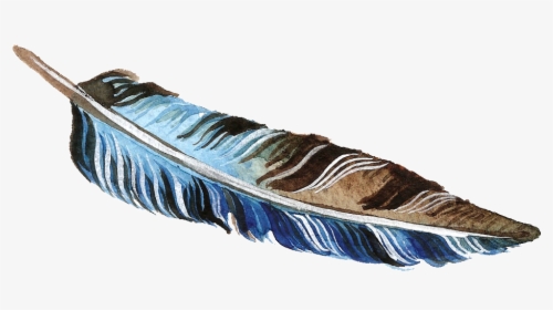 Brown And Blue Feather Transparent Decorative - Canoe, HD Png Download, Transparent PNG